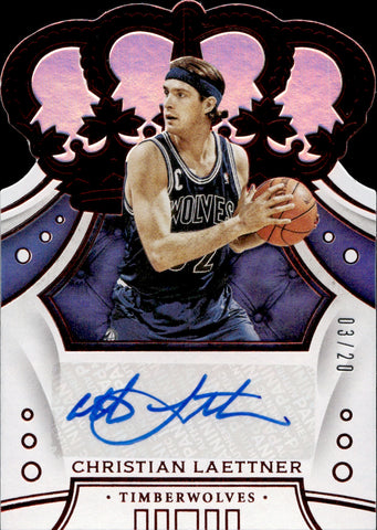 2019-20 Christian Laettner Panini Crown Royale RED DIE CUT AUTO 03/20 AUTOGRAPH #CA-CLT Minnesota Timberwolves