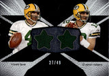 2008 Brett Favre Aaron Rodgers Upper Deck SPx WINNING COMBOS DUAL JERSEY 27/49 RELIC #WC55 Green Bay Packers