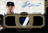 2018 Sean Newcomb Topps Tier One TRIPLE PATCH JERSEY AUTO 1/1 ONE OF ONE AUTOGRAPH RELIC #AT1TR-SN Atlanta Braves
