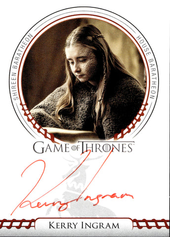 2022 Kerry Ingram as Shireen Baratheon Rittenhouse Game of Thrones Volume 2 RED INK AUTO AUTOGRAPH #_KEIN 2