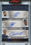 2023 Karim Benzema Eduardo Camavinga Antoine Griezmann Leaf Superlative BLACK FOIL SIGNATURE SQUAD TRIPLE AUTO 3/3 AUTOGRAPH #SQ-1 France