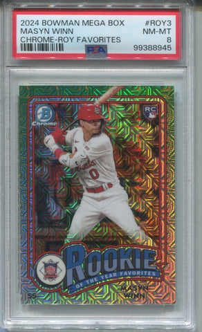 2024 Masyn Winn Bowman Chrome Mega Box ROY FAVORITES GREEN ROOKIE RC PSA 8 #ROY3 St. Louis Cardinals 8945