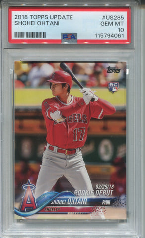 2018 Shohei Ohtani Topps Update ROOKIE RC MLB DEBUT PSA 10 #US285 Anaheim Angels 4061
