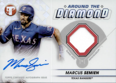 2023 Marcus Semien Topps Pristine REFRACTOR AROUND THE DIAMOND JERSEY AUTO  AUTOGRAPH RELIC #ADR-MS Texas Rangers