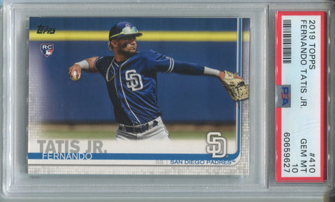 2019 Fernando Tatis Jr. Topps Series 2 ROOKIE RC PSA 10 #410 San Diego Padres 9627