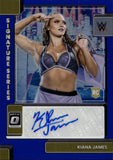 2023 Kiana James Panini Chronicles WWE DONRUSS OPTIC ROOKIE BLUE SIGNATURE SERIES AUTO 47/49 AUTOGRAPH #DO-KIA Friday Night Smackdown