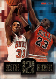 1996-97 Michael Jordan Scottie Pippen NBA Hoops HEAD 2 HEAD #HH2 Chicago Bulls HOF