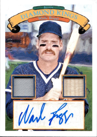 2019 Wade Boggs Panini Diamond Kings DUAL BAT JERSEY AUTO 01/25 AUTOGRAPH RELIC #RMS-WB Boston Red Sox HOF