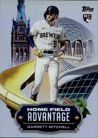 2023 Garrett Mitchell Topps Update Series ROOKIE HOME FIELD ADVANTAGE RC #HA-24 Milwaukee Brewers