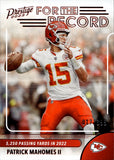 2023 Patrick Mahomes Panini Prestige RED FOIL FOR THE RECORD 017/399 #1 Kansas City Chiefs
