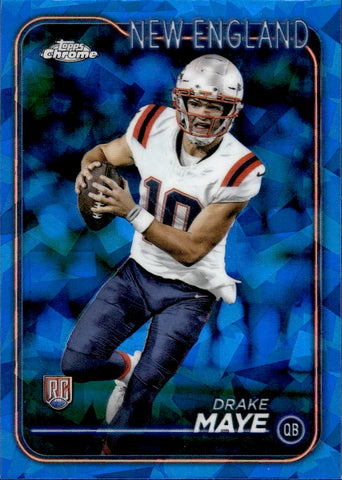 2024 Drake Maye Topps Chrome Sapphire Edition ROOKIE RC #203 New England Patriots