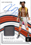 2023 Kofi Kingston Panini Immaculate Collection WWE SHIRT AUTO 25/99 AUTOGRAPH RELIC #MA-KKG Monday Night Raw