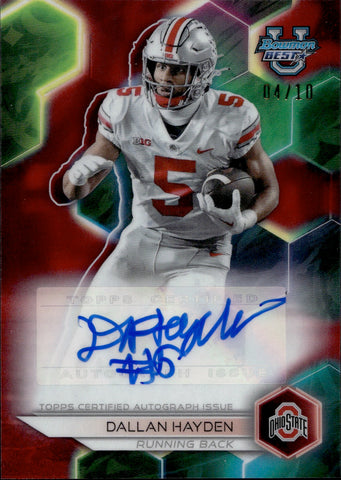 2023 Dallan Hayden Bowman University Best RED REFRACTOR AUTO 04/10 AUTOGRAPH #BOA-DHA Ohio State Buckeyes