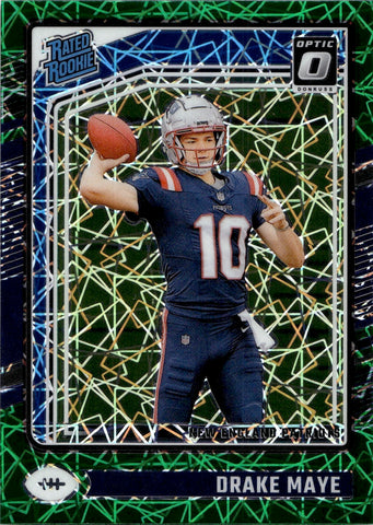 2024 Drake Maye Donruss Optic GREEN LASER RATED ROOKIE RC #229 New England Patriots 2