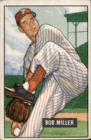 1951 Bob Miller Bowman #220 Philadelphia Phillies BV $20