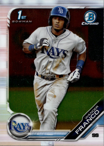 2019 Wander Franco Bowman Chrome PROSPECTS 1ST BOWMAN #BCP-100 Tampa Bay Rays 1