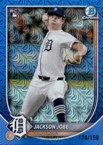 2025 Jackson Jobe Bowman Chrome SILVER PACK BLUE MOJO ROOKIE 124/150 RC #50 Detroit Tigers