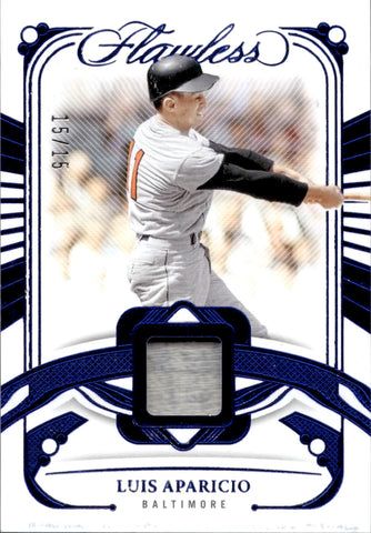 2024 Luis Aparicio Panini Flawless LEGENDARY MEMORABILIA SAPPHIRE BLUE JERSEY 15/15 RELIC #FL-LAP Baltimore Orioles HOF