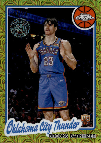 2025-26 Brooks Barnhizer Topps Chrome SILVER PACK GOLD ROOKIE 41/50 RC #TC-BB Oklahoma City Thunder