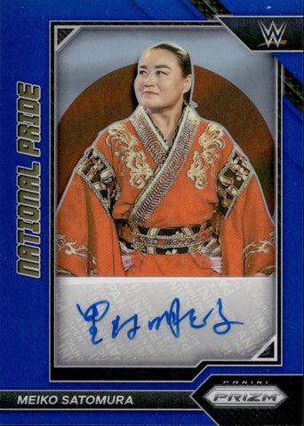 2023 Meiko Satomura Panini Chronicles PRIZM BLUE NATIONAL PRIDE AUTO 02/49 AUTOGRAPH #NP-MST NXT