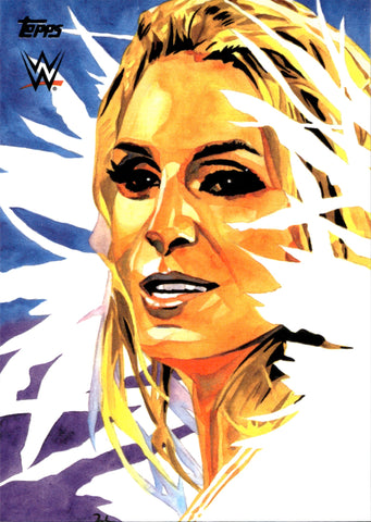 2021 Charlotte Flair Topps WWE Undisputed ROB SCHAMBERGER ILLUSTRATIONS #RS-3 Friday Night Smackdown