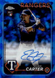 2024 Evan Carter Topps Chrome Sapphire Edition ROOKIE AUTO 188/199 AUTOGRAPH RC #USA-EC Texas Rangers