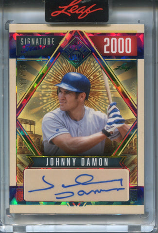 2025 Johnny Damon Leaf Seasons in The Sun RAINBOW FOIL SIGNATURE SERIES AUTO 11/15 AUTOGRAPH #SSE-JD1 New York Yankees