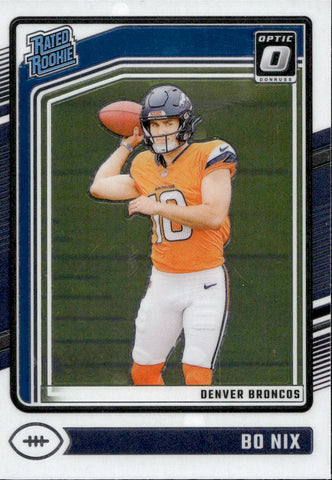 2024 Bo Nix Donruss Optic RATED ROOKIE RC #209 Denver Broncos