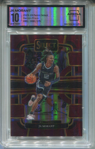 2023-24 Ja Morant Panini Select MAROON CONCOURSE LEVEL 008/175 ARENA CLUB 10 #65 Memphis Grizzlies 1351