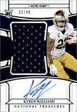 2022 Kyren Williams Panini National Treasures Collegiate BLUE ROOKIE JERSEY AUTO 32/49 AUTOGRAPH RELIC RC #69 Los Angeles Rams