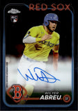 2024 Wilyer Abreu Topps Chrome ROOKIE AUTO AUTOGRAPH #RA-WA Boston Red Sox