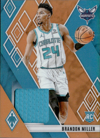2023-24 Brandon Miller Panini Phoenix ORANGE ROOKIE JERSEY 11/75 RELIC RC #RM-MIL Charlotte Hornets