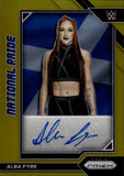 2023 Alba Fyre Panini Chronicles WWE PRIZM NATIONAL PRIDE GOLD AUTO 06/10 AUTOGRAPH #NP-FY Friday Night Smackdown
