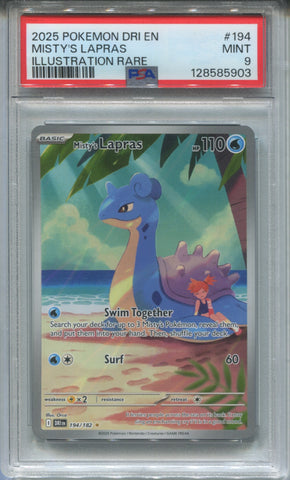 2025 Misty's Lapras Pokemon Destined Rivals ENGLASH ILLUSTRATION RARE PSA 9 #194 5903
