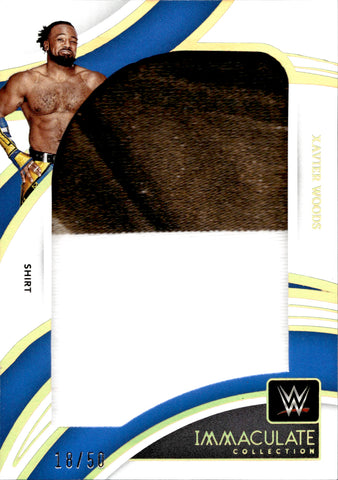 2022 Xavier Woods Panini Immaculate JUMBO SHIRT 18/50 RELIC #JM-32 Friday Night Smackdown