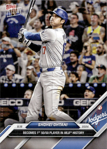 2024 Shohei Ohtani Topps Now BECOMES 1ST 50/50 PLAYER IN MLB HISTORY #722 Los Angeles Dodgers 4