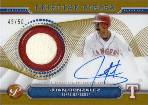 2024 Juan Gonzalez Topps Pristine PIECES GOLD REFRACTOR JERSEY AUTO 49/50 AUTOGRAPH RELIC #PPAR-JG Texas Rangers