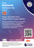 2025-26 Erling Haaland Relic Topps Premier League #RE-EH 53/99 GREEN FOIL MANCHESTER CITY