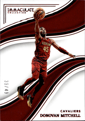 2022-23 Donovan Mitchell Panini Immaculate RED 39/49 Cleveland Cavaliers #79