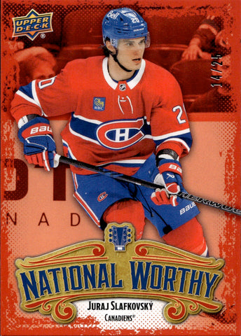 2024 Juraj Slafkovsky Upper Deck NSCC NATIONAL WORTHY RED 14/25 Montreal Canadiens #NWP-6