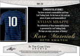 2024 Kylian MBappe Relic Leaf In The Game Used #RM-20 27/35 RARE MATERIALS RAINBOW FOIL GAME WORN RELIC