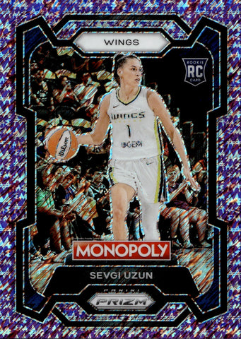 2024 Sevgi Uzun Panini Prizm Monopoly MILLIONARE SHIMMER PURPLE ROOKIE 44/50 Dallas Wings #22