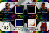2024 O'neal/Mourning/Laettner/Gugliotta Leaf In the Game Used 1992 DRAFT NIGHT MEMORIES QUAD JERSEY PATCH 21/40 Magic/Hornets/T-Wolves/Bullets #DNM-11