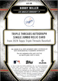 2024 Bobby Miller Topps Triple Threads SAPPHIRE BLUE JUMBO PATCH AUTO 08/10 AUTOGRAPH RELIC #AJR-BM Los Angeles Dodgers