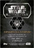 2016 Tim Dry as J'Quille Autograph Topps Star Wars Masterwork AUTO