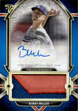 2024 Bobby Miller Topps Triple Threads SAPPHIRE BLUE JUMBO PATCH AUTO 07/10 AUTOGRAPH RELIC #AJR-BM Los Angeles Dodgers