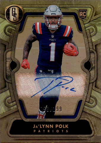2024 Ja'Lynn Polk Panini Gold Standard ROOKIE AUTO 98/199 New England Patriots #130