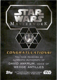 2016 David Ankrum as Wedge Antilles Autograph Topps Star Wars Masterwork AUTO