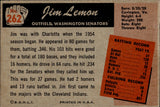 1955 Jim Lemon Bowman #262 Washington Senators BV $20