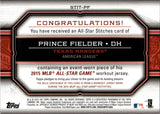 2015 Prince Fielder Topps Update ALL-STAR STITCHES JERSEY RELIC #STIT-PF Texas Rangers